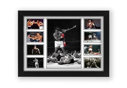 Poster imprimé signé Muhammad Ali - Édition limitée - Cadeau pour les fans - Marchandises souvenirs de collection (sans cadre, A3 (30 x 40 cm)