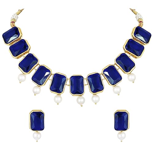 Image of Peora Traditional Crystal Necklace & Jewellery Set Gift for Women