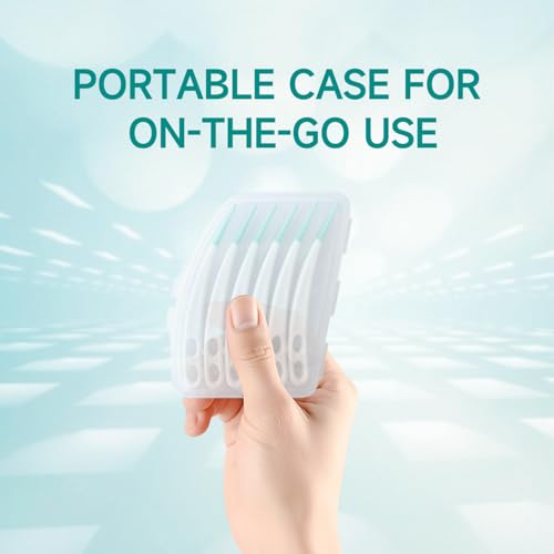 Image of Dr. Emma Dental Picks Mint Curved Soft Rubberized Tooth Picks Easy to Use Brush Picks with Carry Case, 90Ct /Pack, 2 Pack