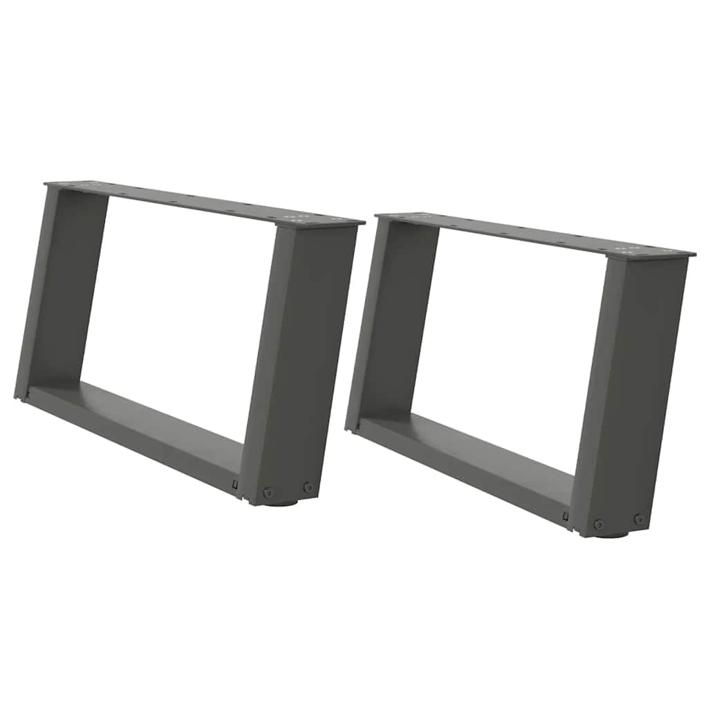 Gambe per tavolino 2 pezzi a forma di U 60 x 30-31 cm in acciaio antracite