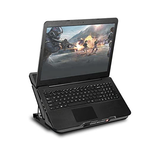Swiss Military Laptop Cooling Stand with 6 Silent High-Speed Fans, Adjustable Height & Fan Speed, Anti-Slip Ventilated USB Laptop Cooler, Portable... - Image 5