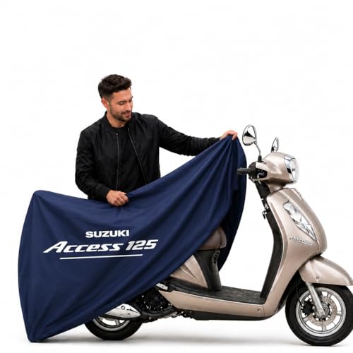 Image of Kayme Motorcycle Cover Waterproof Heavy Duty All Weather, Quad 4 Wheeler Cover Sun Rain Snow Protection (Blue, Access 125)
