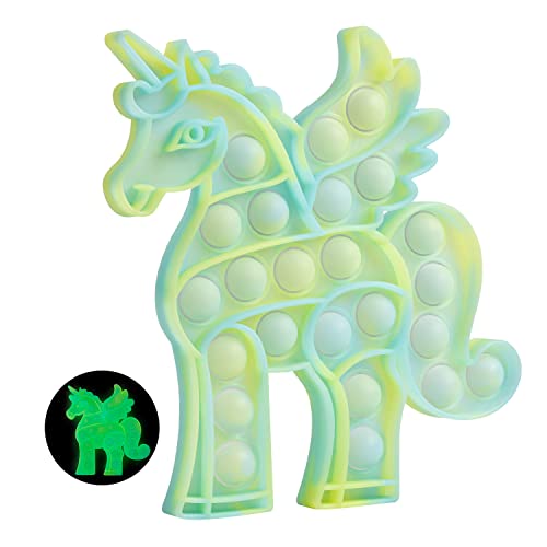 WHATOOK Unicornio Bubble Sensory Fidget Toy (individual fluorescente amarillo-verde) Cover