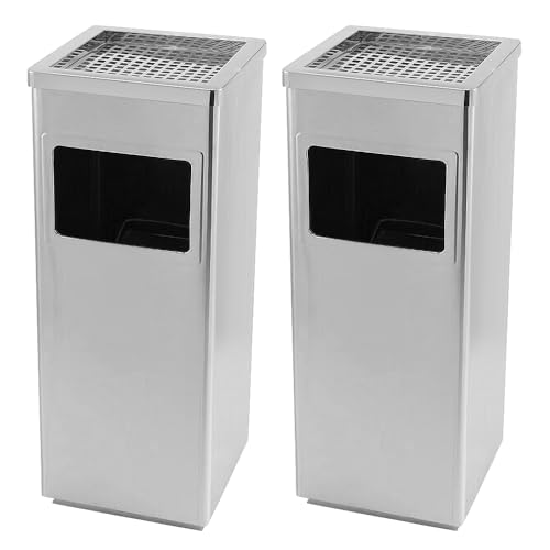 LANTUS Cendrier amovible sur pied en acier inoxydable, Poubelle en acier inoxydablePour usage commercial, extérieur, intérieur et extérieur30*24 * 60 cm...