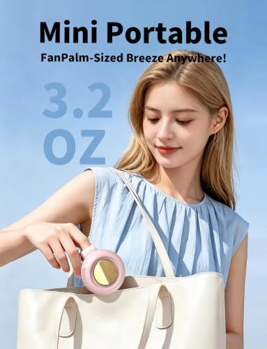 Image of Portable Silent Mini Bladeless Fan Clip On, 3 Speeds & Queit, Hands Free Shirt and Waist Clips Whirlwind Fans, USB Rechargeable, Suitable for Outdoor & Travel & Office (pink)