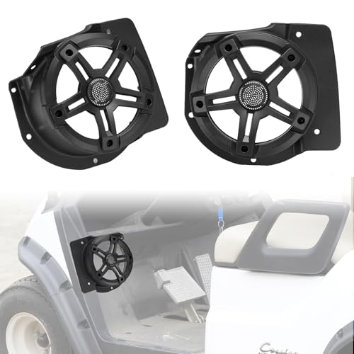 Dacalo 6.5" Under Dash Speaker Pods Brackets for Yamaha Drive2 G29 Golf Cart - Front Kick Panel Mount with 6.5 Inch Enclosure, Dash Speaker Protection & Complete 2PCs UV-Stable Accessories Kit