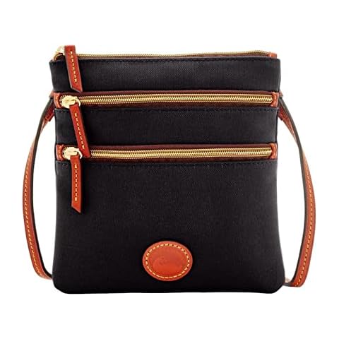 Dooney and Bourke North South Triple Zip Nylon Crossbody Black Cover