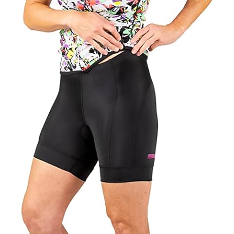 CANARI Women's Ultima Gel Padded Spandex Cycling/Biking Short with Reflective Accents, Black, X-Large Cover