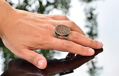 KAMBO Anillo de David de estrella, anillo de sello rey Salomón para hombre, de plata de ley 925, Plata, Sin piedras preciosas