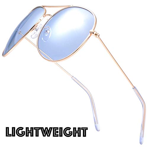 Image of The Fresh Classic Aviator Frame Light Color Lens XL Oversized Sunglasses Gift Box