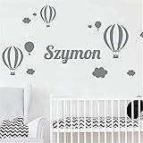 YFKSLAY Autocollant Mural Ballon personnalisé avec Salle de nom pour Porte de l'armoire Porte-Manteau de la crèche de la Maternelle