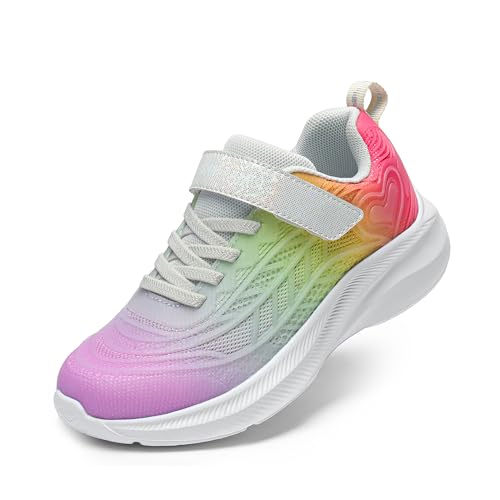 Image of DREAM PAIRS Kids Sneakers Running | Lightweight,Breathable,Comfortable, Non Slip,Hook-and-Loop,Walking, Gym, School, Daily Play,Colorburst