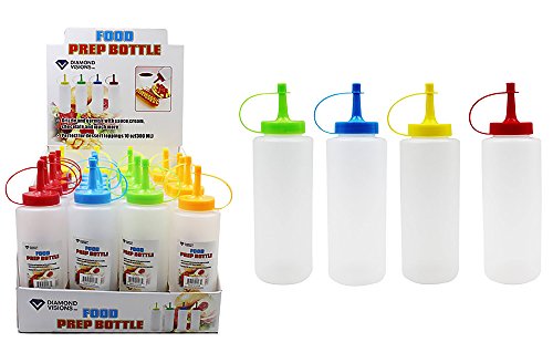 Diamond Visions 11-1573 Food Prep Bottles Multipack in Assorted Colors (4 Food Prep Bottles)