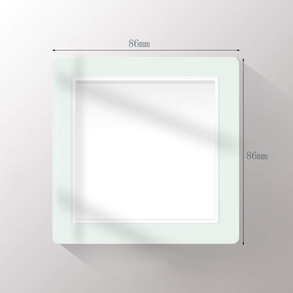 Lichtschalter, Lampenschalter, ❀ intelligente Lichtschalter, Glas-verdeckter Wippschalter, Wandlichtschalter mit einfacher oder doppelter Steuerung (Farbe: leeres Panel) (Farbe: leeres Panel) ( Color