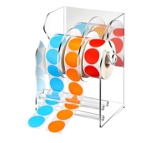 Marran Verstellbarer Etikettenspender, Acryl-Stickerrollenhalter, Etikettenhalter, transparenter Etikettenhalter