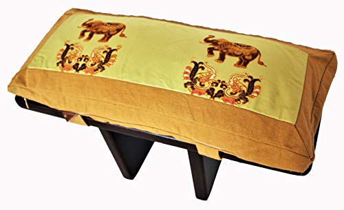 Boon Decor Meditation Bench & Cushion Set - Pi Style Zen Seiza - Elephant Trek Mustard