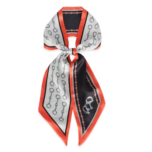 EXTREE Satin Scarf Mulberry Silk Printed Head Wrap Hair Band 7"" x 59"" A007