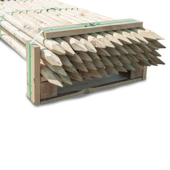 Estaca para árboles/Tutores con Punta, Postes de Madera de Pino tratada para Exterior/estacas de fijación, estacas para Jardin, tutores para Plantas (175 cm ⌀ 6 mm 8 Unidades)