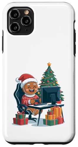 Gingerbread Gaming Chair Christmas Tree Gifts Festive Gamer Hülle für iPhone 11 Pro Max