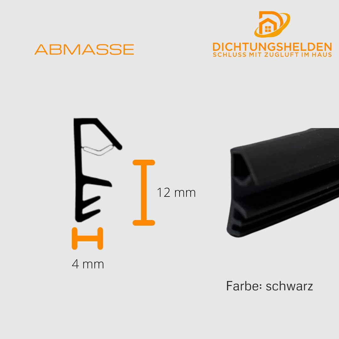 Premium Sash Fold Seal for Wooden Windows and Doors - 5 Metres - Colour: Black - Image 2