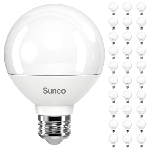 Sunco 30 Pack G25 LED Light Bulbs, Globe Vanity Lights for Bathroom High Output, 1000 LM, 11W (100W Equivalent), 2700K Soft White, Dimmable, E26 Base, Round Frosted Decorative Bulb UL.
