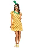 Fun World Women's Pineapple Flirty Fruit Adult Costume, yellow, S/M Size 2-8