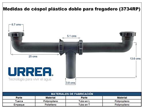 Trampa para fregadero doble 3 Imagen adicional