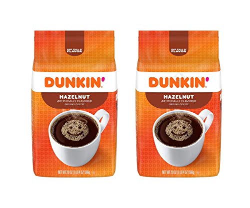 Ground Coffee, Dunkin Hazelnut Flavored Coffee, Rich Smooth Taste Of Original Blend With The Flavor And Aroma Of Sweet Roasted Hazelnuts, Pantry Staples For 2 Packs Of 20 Oz #TOP23