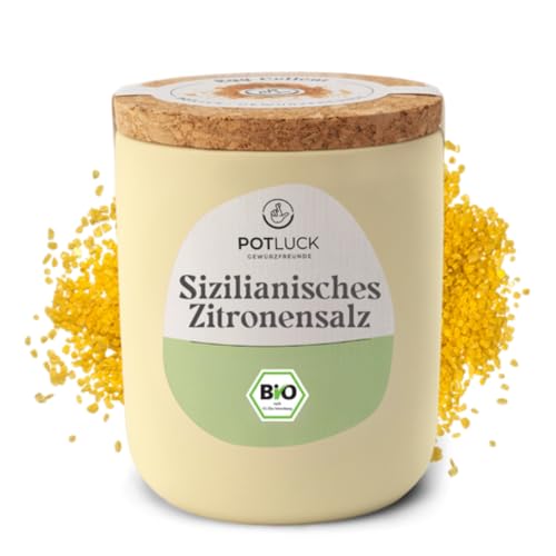 POTLUCK | Bio Sizilianisches Zitronensalz | Gewürzsalz für Fisch, Meeresfrüchte, Gemüse, Salate...