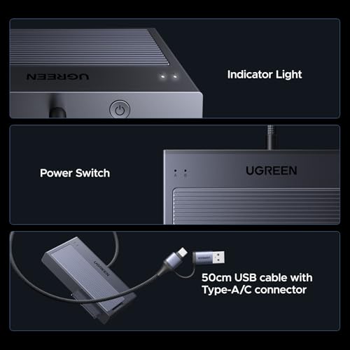 Adaptador UGREEN 2 en 1 para SSD M.2 NVMe y Disco SATA miniatura 7