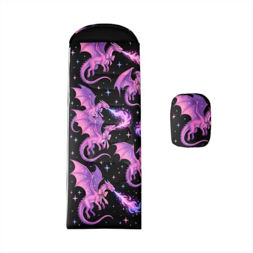 Feelyou Dragon Bolsa de Dormir para Camping para Niños, Niñas, Adultos y Adolescentes, para Clima Frío, Calidez