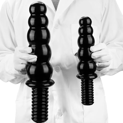 Gienocy XXL Huge Thick Anal Beads Butt Plug with with Non-Slip Handle Long Anal Dildo G-spot Stimulation Prostate Massage Sex Toys for Experienced Female Male Gay Couple Advanced Player (S)