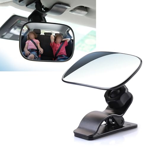 Image of taluoka 1 PC Auto Interior Baby Observation Mirror, Large Field of View Curved Imaging Safety Rearview Mirror, Open and Close Firmly Fixed Auto Accessories, Universal for Cars (Black)