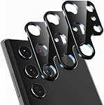 Suoman 3-Pack for Samsung Galaxy S22 Ultra 5G Tempered Glass Camera Lens Protector, Camera Lens Protector for Galaxy S22 Ultra 5G 6.8 Inch [Not Affect Flash] [Scratch-Resistant] - Black
