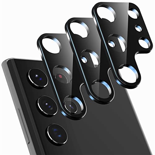 Suoman 3-Pack for Samsung Galaxy S22 Ultra 5G Camera Lens Protector, HD Tempered Glass Screen Protective Film [Not Affect Flash] [Scratch-Resistant] - Black ﻿