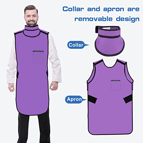 Image of 0.5mmPb Lead Apron with Thyroid Shield Collar - Xray Apron Lead Apron for X-Rays(Purple)