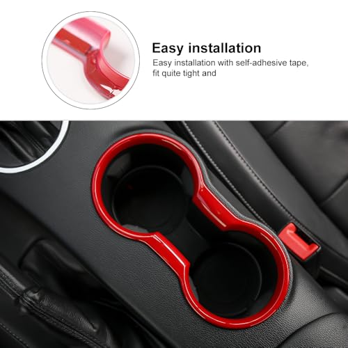 Cubierta de portavasos interior rojo para Ford Mustang 2015-2023 miniatura 4