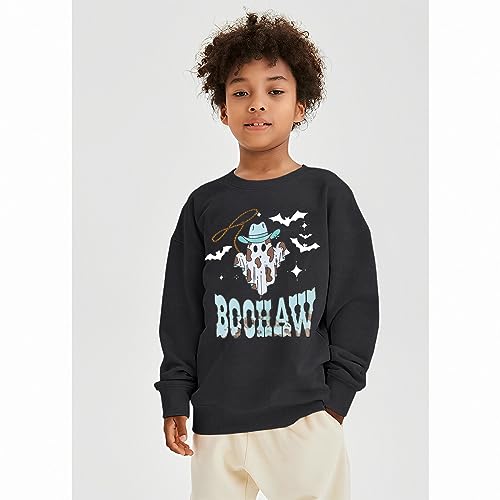 Ritatte Kids Halloween Sweatshirt Girls Boys Cute Boohaw Western Ghost Pullover Tops Long Sleeve Crewneck Fall Shirts3