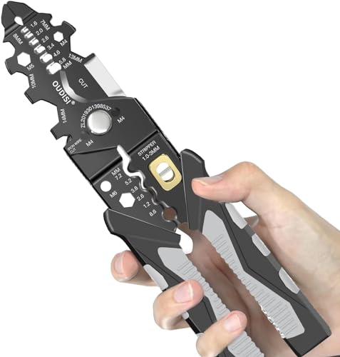 Image of HUPLA 25-in-1 Wire Stripper Pliers for Electricians | Heavy Duty Crimping, Cutting & Bolt Cutter Tool | Carbon Steel Multi-Function Hand Tool