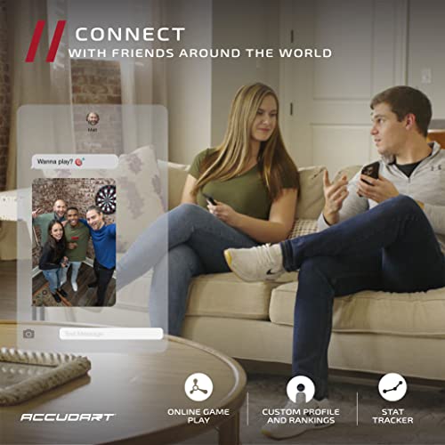 Accudart Sdb 1.0 Electronic Soft Tip Smart Dartboard With Online Game Play - Stat Tracker - Custom Profile & Rankings - Regulation Sized 15.5" #TOP2