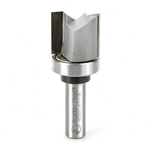 Image of Amana Tool 45550 Carbide Tipped Flush Trim Plunge Template Router Bit 1-1 /8 Dia x 1 Inch x 1 /2 Shank with Upper Ball Bearing