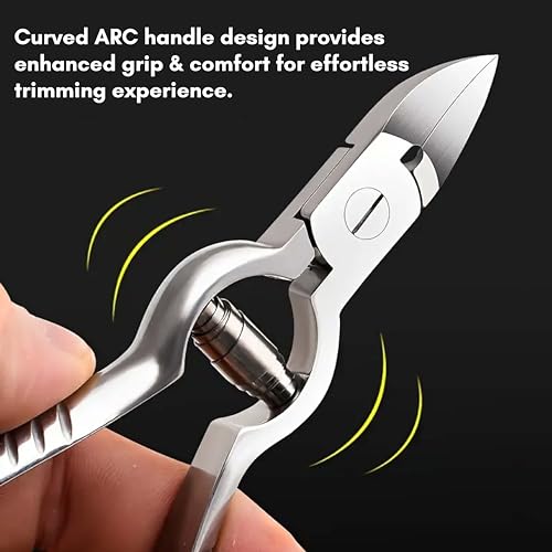 Beauté Secrets Large Heavy Duty Toe Nail Clippers for Thick Nails, Manicure & Pedicure, Double Barrel Spring. Super Sharp Curved Stainless Steel 20mm Tip, Silver - Image 6