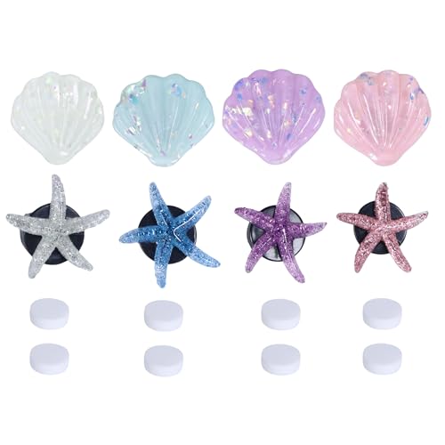 Image of 8Pcs Shell and Starfish Car Air Vent Clips, Colorful Ocean Series Car Air Freshener Vent Clip, Cute Car Interior Decoration Accessories(1.6inch /4cm)