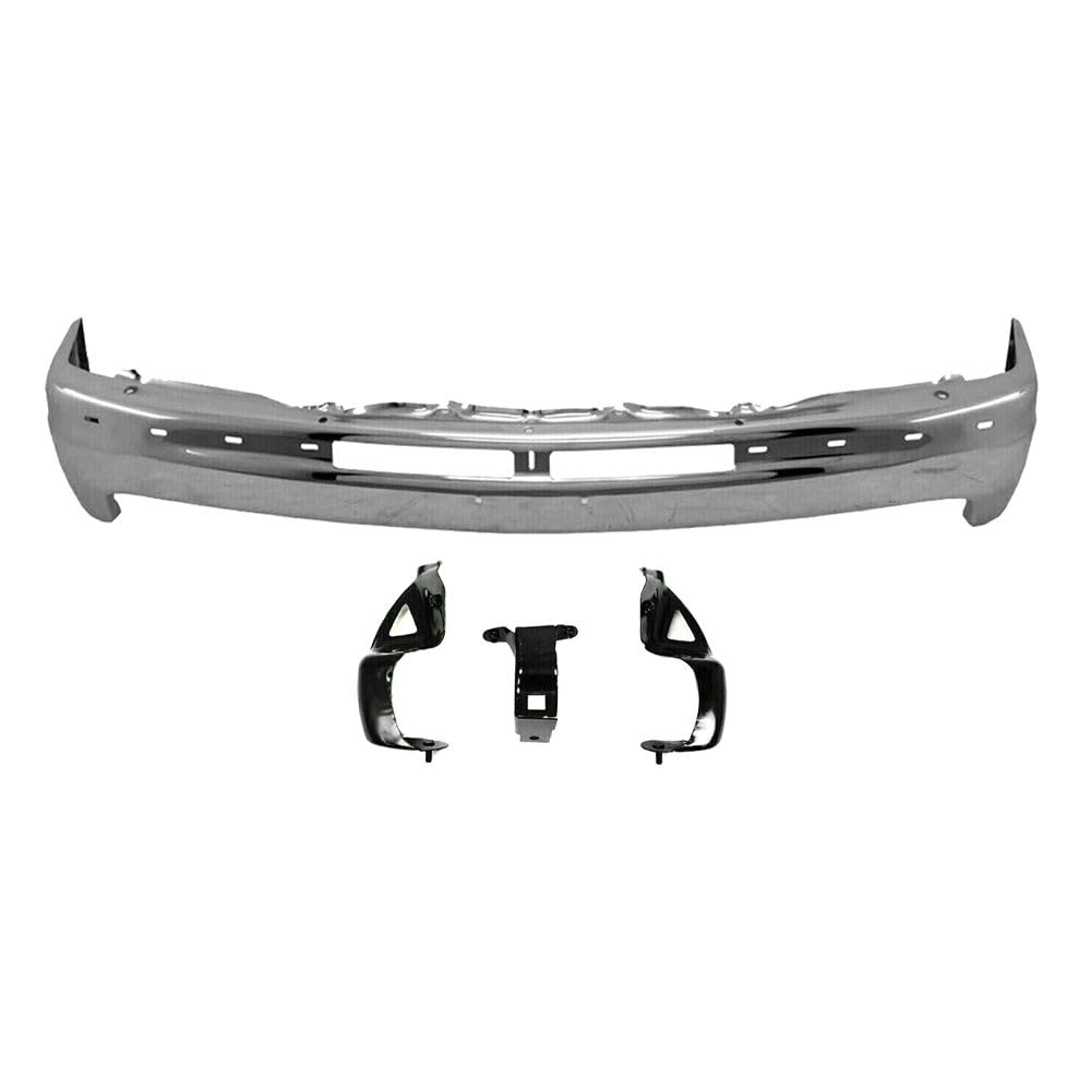 Amazon.com: OTVPUCES Front Bumper Chrome + Brackets/Steel  