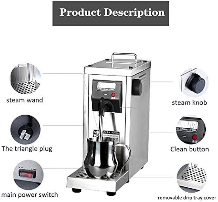 Amazon.co.jp: WJW 電気ミルク泡立て器、ミルクスチーマー、蒸気誘導