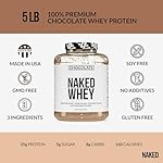 Naked Whey Protein Supplement Powder, Chocolate, GMO Free, Soy Free, Gluten Free Aid Muscle Growth and Recovery 60 Servings, 5 Ib - Image 3