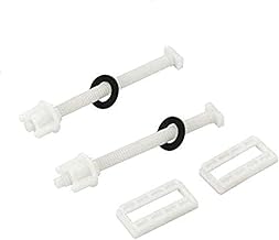 ELEGANT CASA Western Toilet Seat Cover Screw, Nuts and Washers Hinges Kit Clamp PVC Universal PVC Mounting Hardware for Bathroom seat cover (Complete Set) white Colour Size 48mm X 25mm-1 Pair