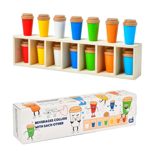 Tanxemery Juego de colores - Botella de colores Juego de desafío - Tablero de juego educativo de memoria para todas las edades Familia Niños Adentro Al aire libre Jardín Fiesta Cumpleaños