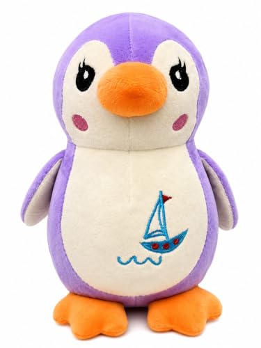 Image of Cute Penguin Soft Toy Plush for Kids | Premium Stuffed Penguin Doll | Ultra Soft Cuddle Pillow Toy | Animal Plush Teddy for Boys & Girls | Birthday Gift & Room Decor (Purple) 25CM