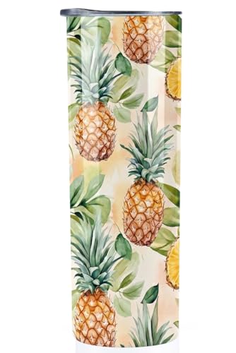 Onebttl Pineapple Gifts for Women, 20o Skinny Stainless Steel Insulated Tumbler - Watercolor